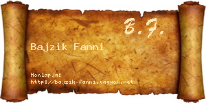 Bajzik Fanni névjegykártya